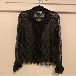 vintage lace ruffle top